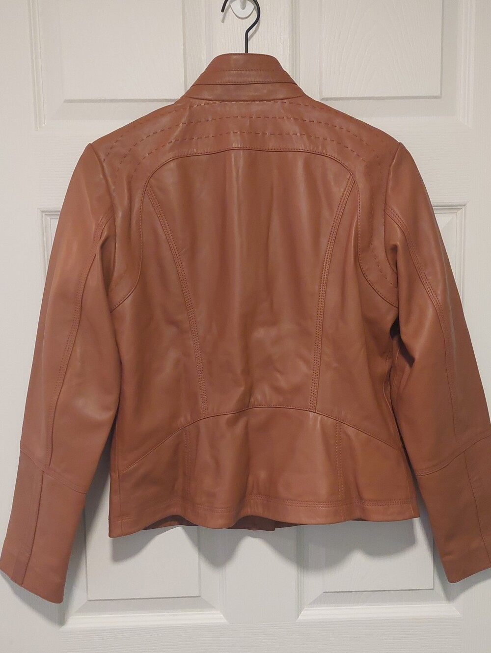 NWT! Quince 100% Leather Cognic Stand Collard Jacket! Woman's Sz. M! (E26) - Picture 14 of 14